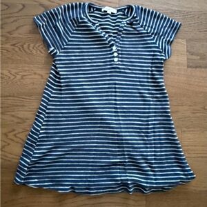 LOFT Navy and White Striped mini dress/cover up